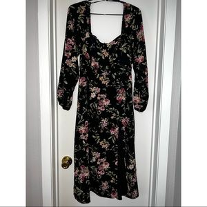 Brand New “Forever 21 with Purpose” Floral Midi Dress with Slit in Size Large